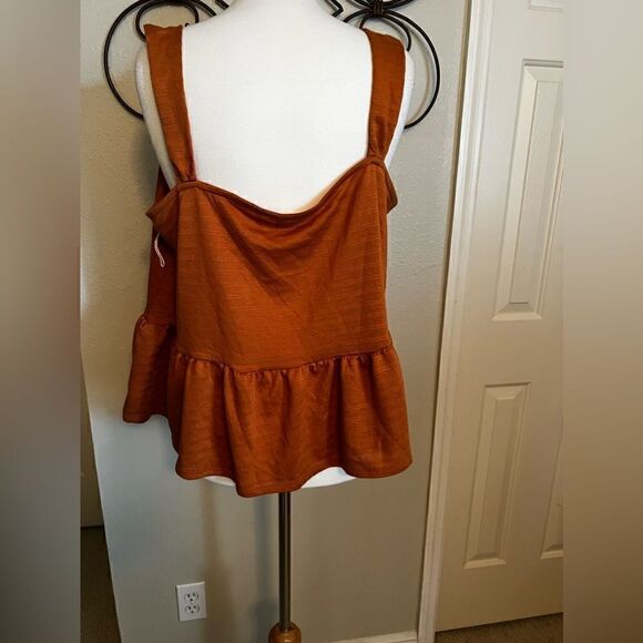 NWT Ana Baby Doll Top Orange Spice - XXLarge - Flounce hem - Picture 3 of 3